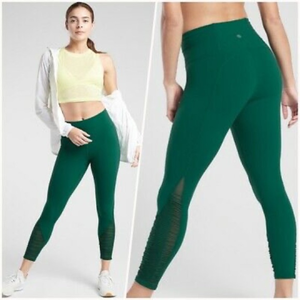 ATHLETA Bakasana Tight 7/8 Length Green Leggings